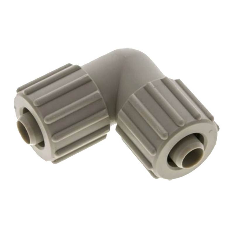 15 x 9 mm Winkel 90° TX Fitting Gewebe Schlauch Verbinder FDA PP beige - PN 10 bar
