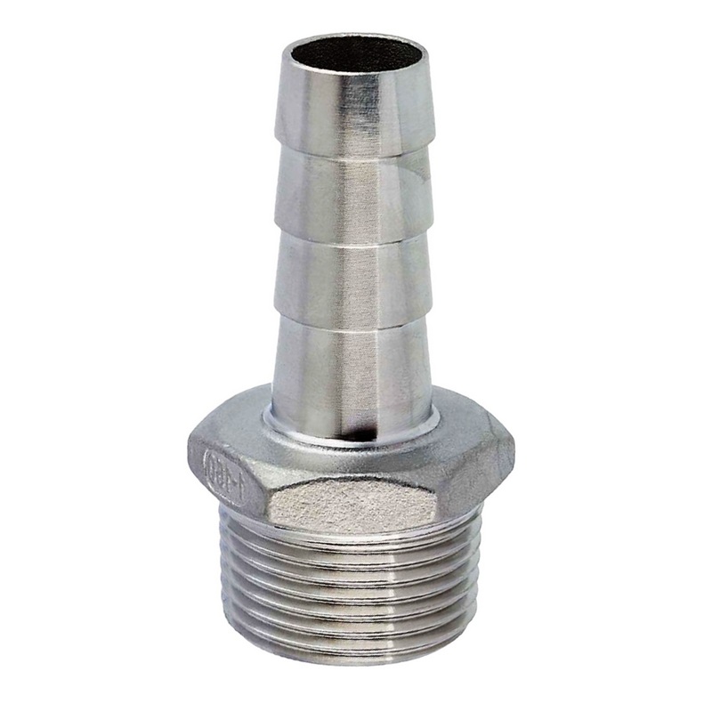 16 mm x 3/4" Zoll Schlauch Tülle Stutzen Außengewinde AG Nippel Edelstahl AISI 316 VA  Fitting - PN 20 bar