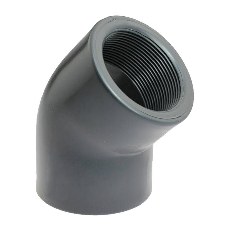 110 mm PVC Klebe Fitting Winkel 45° Innengewinde IG 110 mm x  4" Muffe Verbinder - PN 10 bar