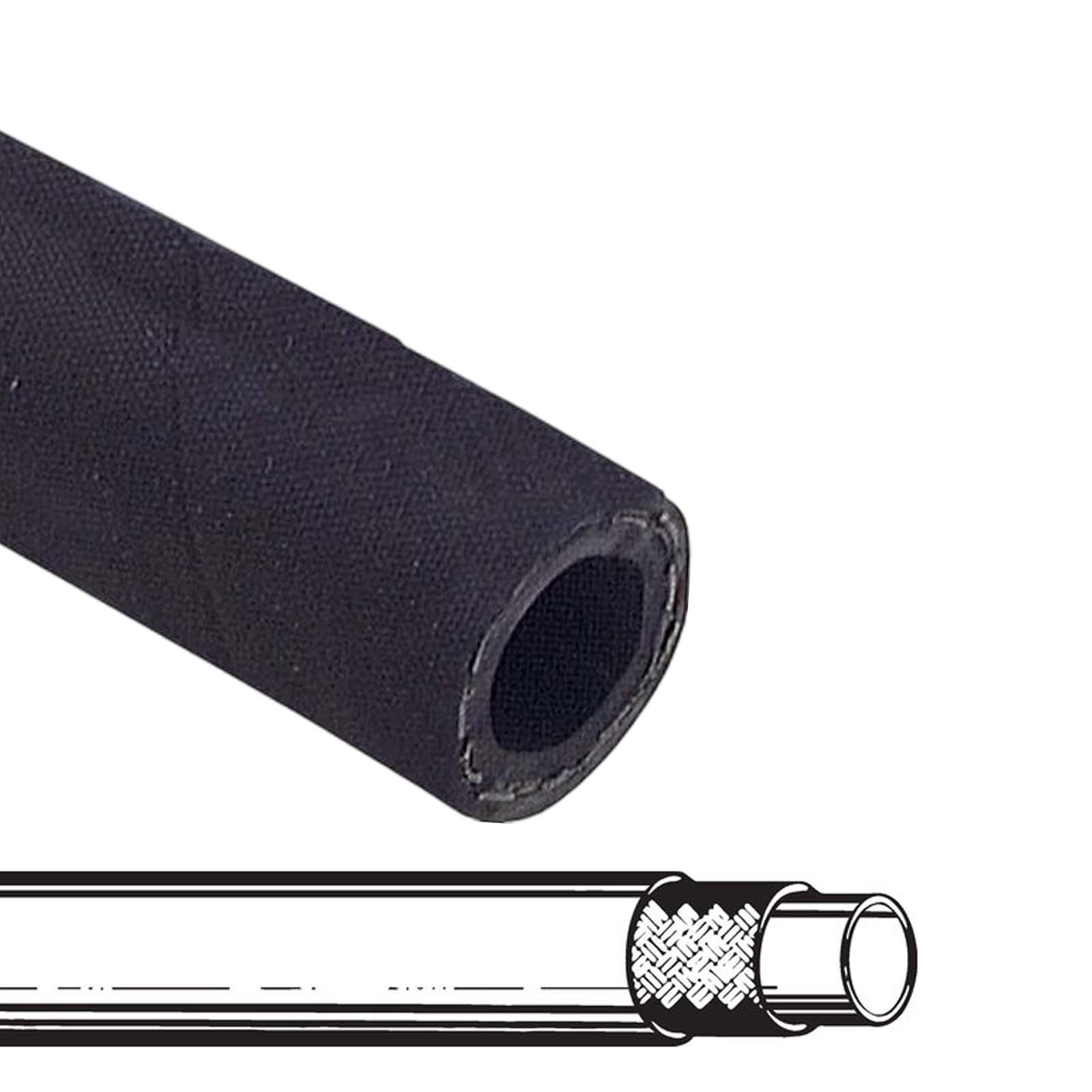 50,8 x 63,1 mm 1 SN DN 51 Hochdruck Hydraulik Wasser Kraftstoff Schlauch einfach Draht Einlage schwarz EN 853 - PN 40 bar