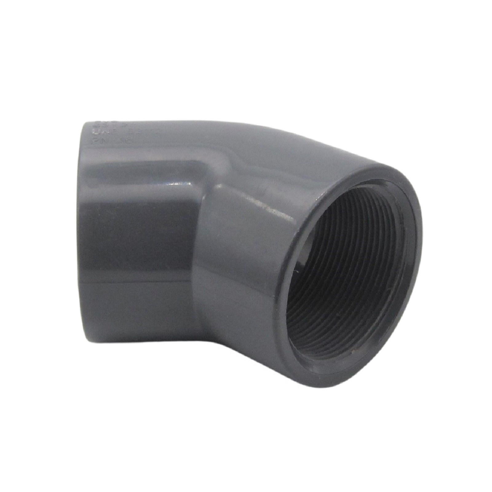 16 mm PVC Klebe Fitting Winkel 45° Innengewinde IG 16 mm x  3/8" Muffe Verbinder - PN 10 bar