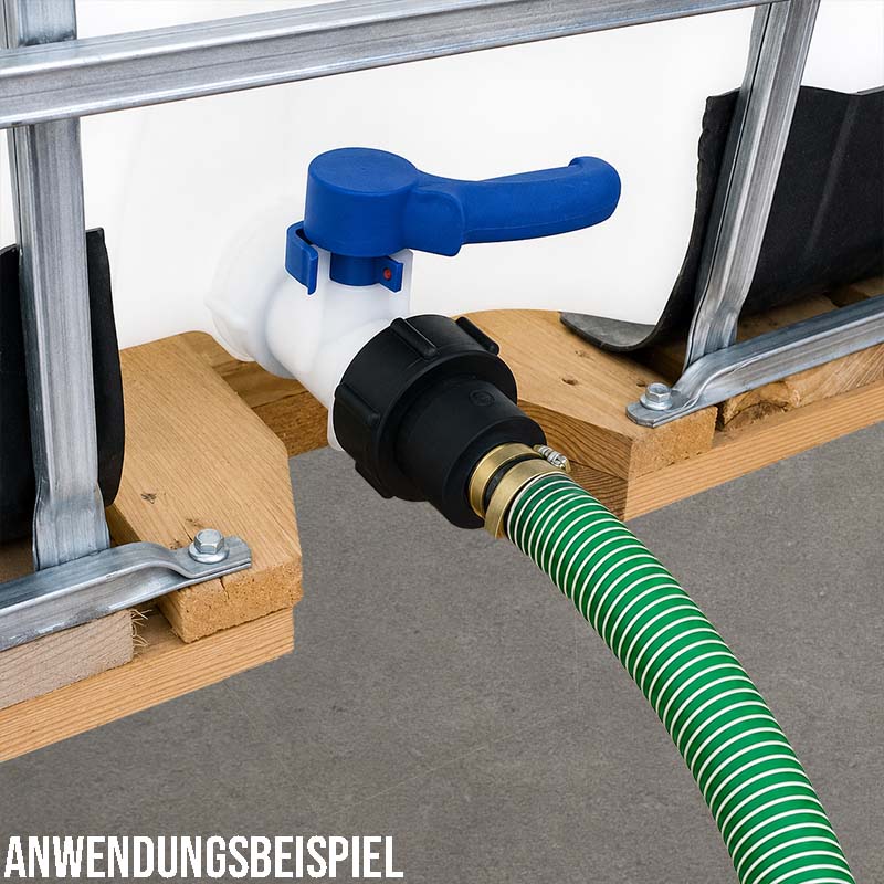 S60 x 6 IBC Adapter Tülle Stutzen drehbar 1" (25 mm) Container Fass Tank Zubehör PN 10 bar