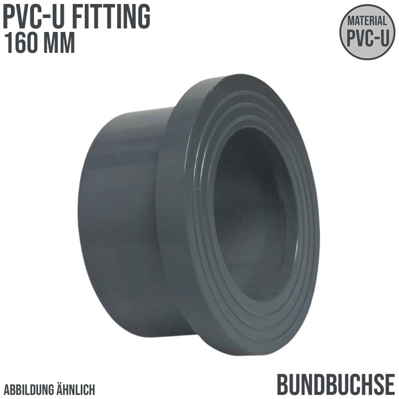 160 mm PVC Klebe Fitting Bund Buchse Muffe Verbinder - PN 10 bar
