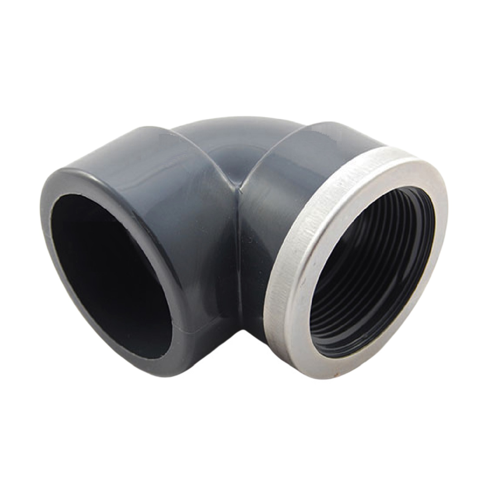 20 mm PVC Klebe Fitting Winkel 90° Innengewinde IG verstärkt 20 mm x 1/2" Muffe Verbinder - PN 16 bar
