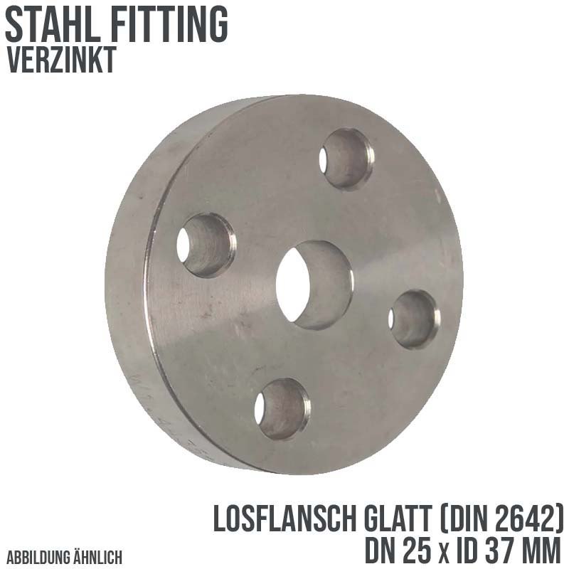DN 25 Los Flansch glatt Stumpfschweißung Stahl verzinkt DIN 2642 - PN 10 bar