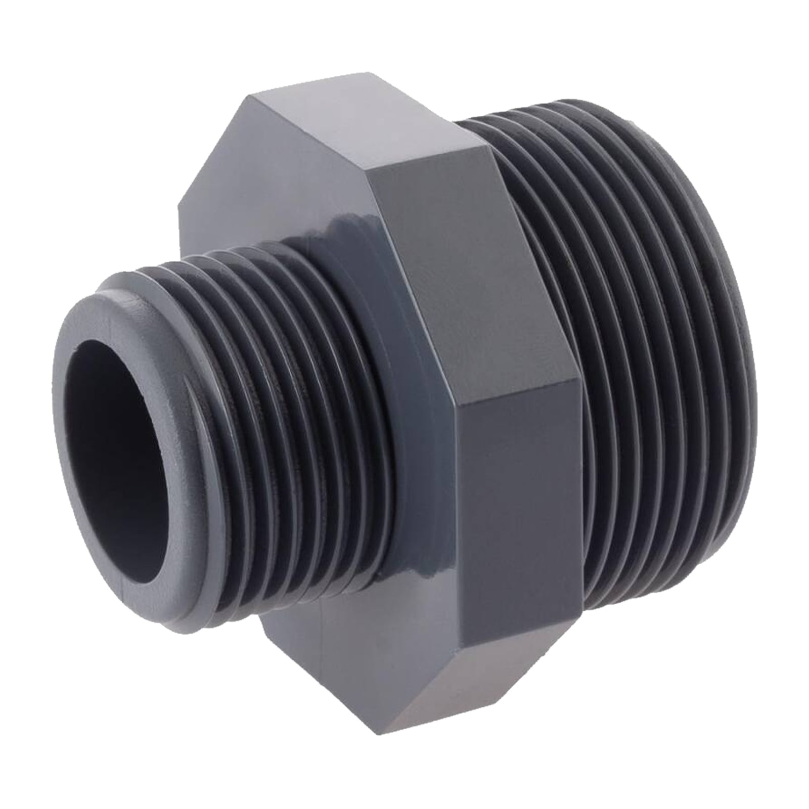 3/4 x 3/8" PVC Fitting Reduzier Nippel Außengewinde Verbinder - PN 10 bar