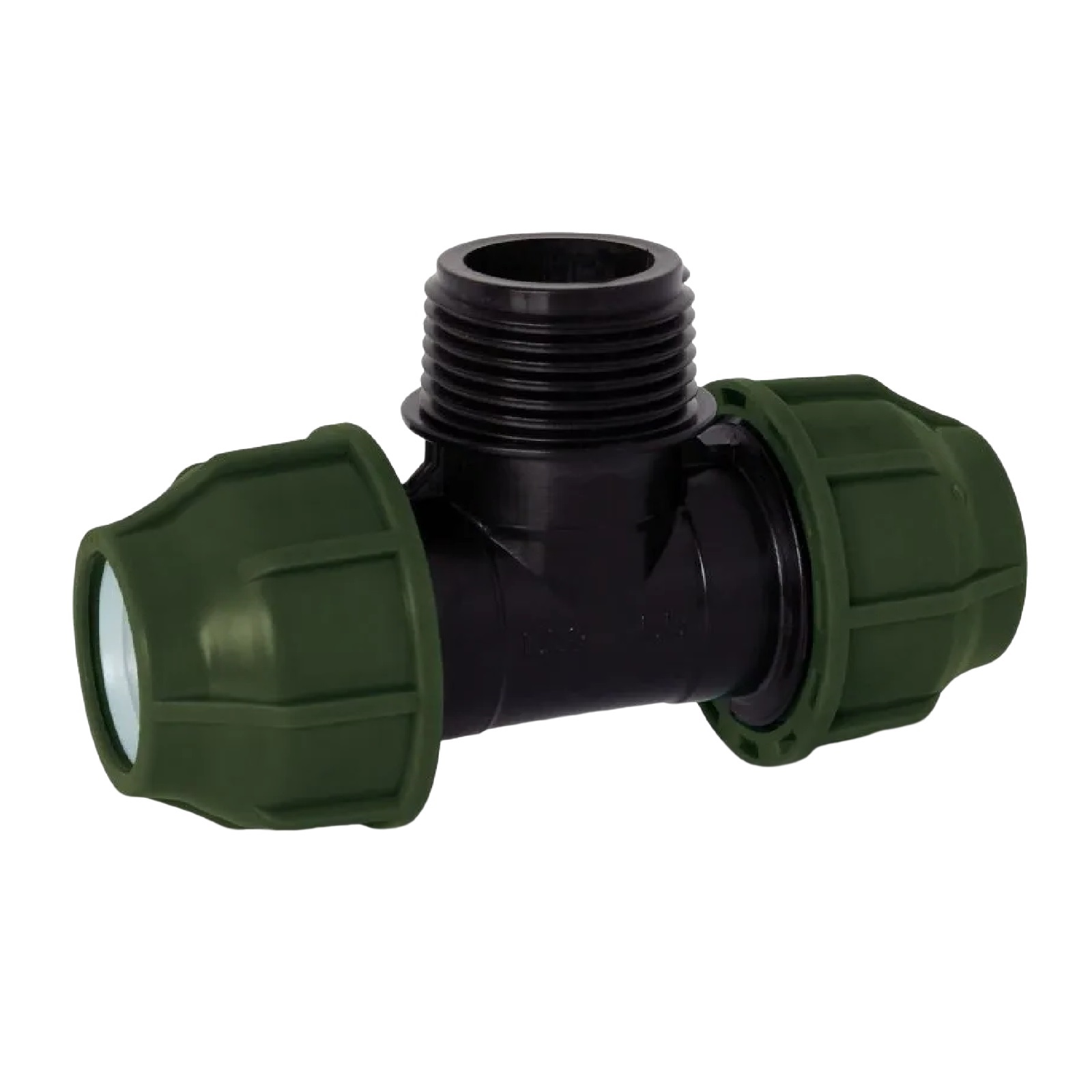 32 mm x 1" PE PP Fitting Klemm Verbinder Verschraubung Rohr T-Stück 90° x AG - PN 10 bar