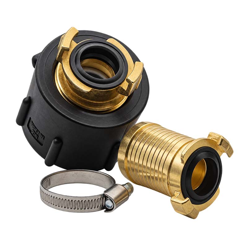 S60 x 6 IBC Adapter auf Schnellanschluss + Kupplung 1 1/2" 38 mm Container Tank Zubehör (GEKA kompatibel)