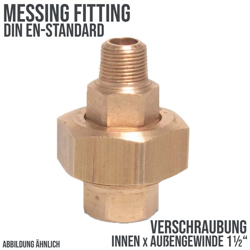 1 1/2" Verschraubung Nr. 341 Innen x Außengewinde IG x AG Messing Fittings PN 30 bar bar