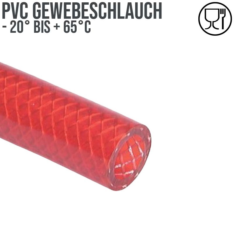 19 x 26 mm Gewebe Druckluft Universal Wasser Luft Kompressor Schlauch rot PN 11 bar - 50 m