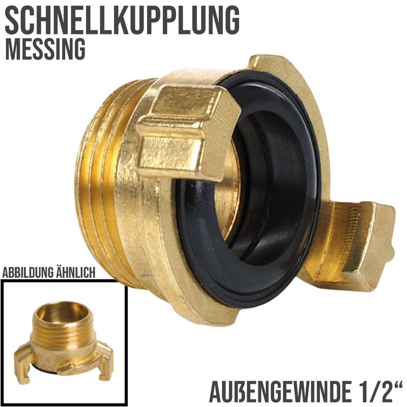 1/2" Schnellkupplung Gewindestück Außengewinde AG Messing (GEKA kompatibel) - PN 12 bar