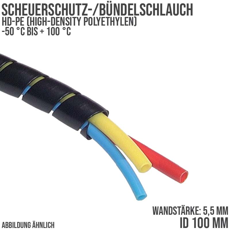 100 x 111 mm HD-PE Scheuer Schutz Bündel Schlauch extrudiert schwarz
