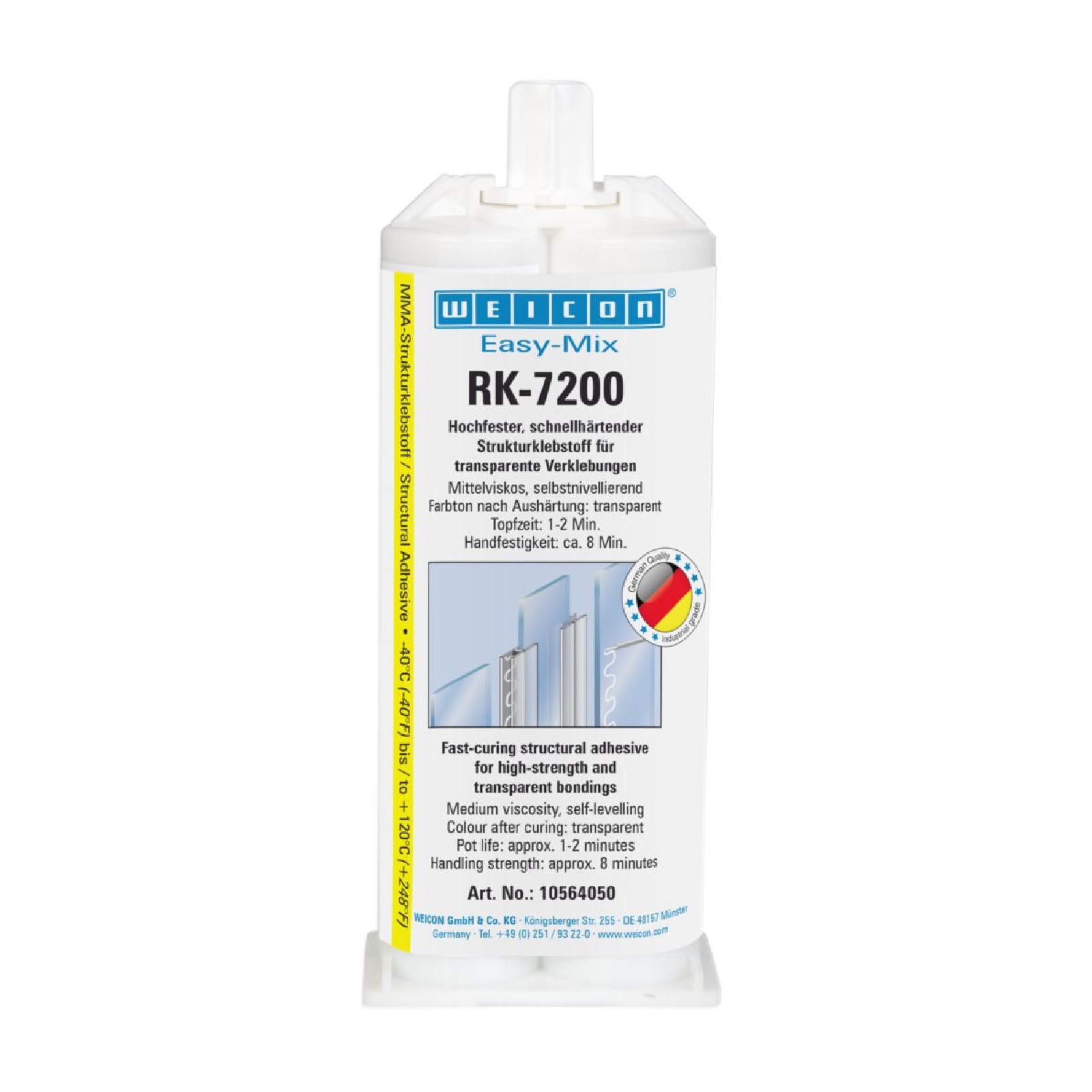 Acrylat Struktur Kleber Easy-Mix RK-7000 Kunststoff Glas - 50ml transparent