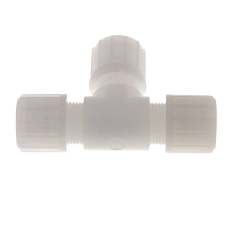 14 x 12 mm T-Stück 90° Kupplung PVDF Verschraubung Verbinder PA PP Schlauch FDA - PN 10 bar