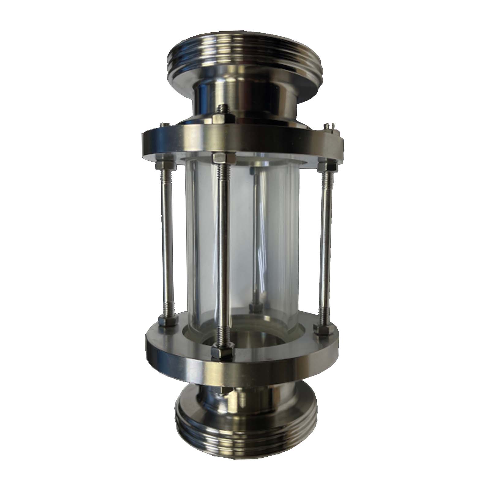 DN 100 Milchrohr Verschraubung DIN 11851 Schauglas 2-fach Außengewinde RD 130 x 1/4"  - PN 25 bar