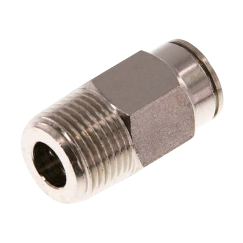 14 mm x 1/2" Pneumatik Schnell Steck Verbinder IQS MSV Messing Außengewinde konisch - PN 16 bar