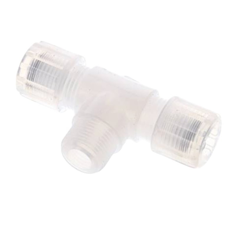 10 x 8 mm x 3/8" T-Stück 90° Kupplung Aussengewinde PFA Verschraubung PA PP Schlauch FDA - PN 10 bar