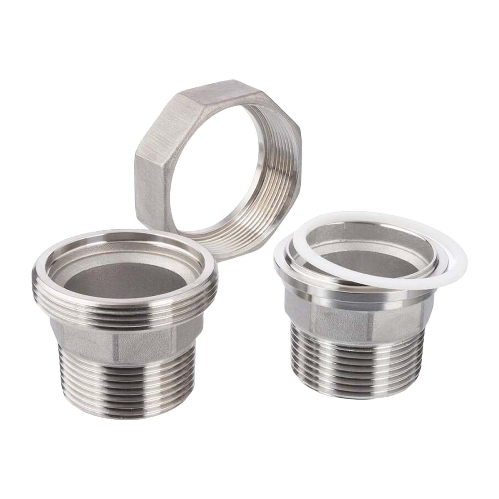 2" Edelstahl Fitting V4A AISI 316 Verschraubung Außen x Außengewinde AG flach dichtend - PN 16 bar