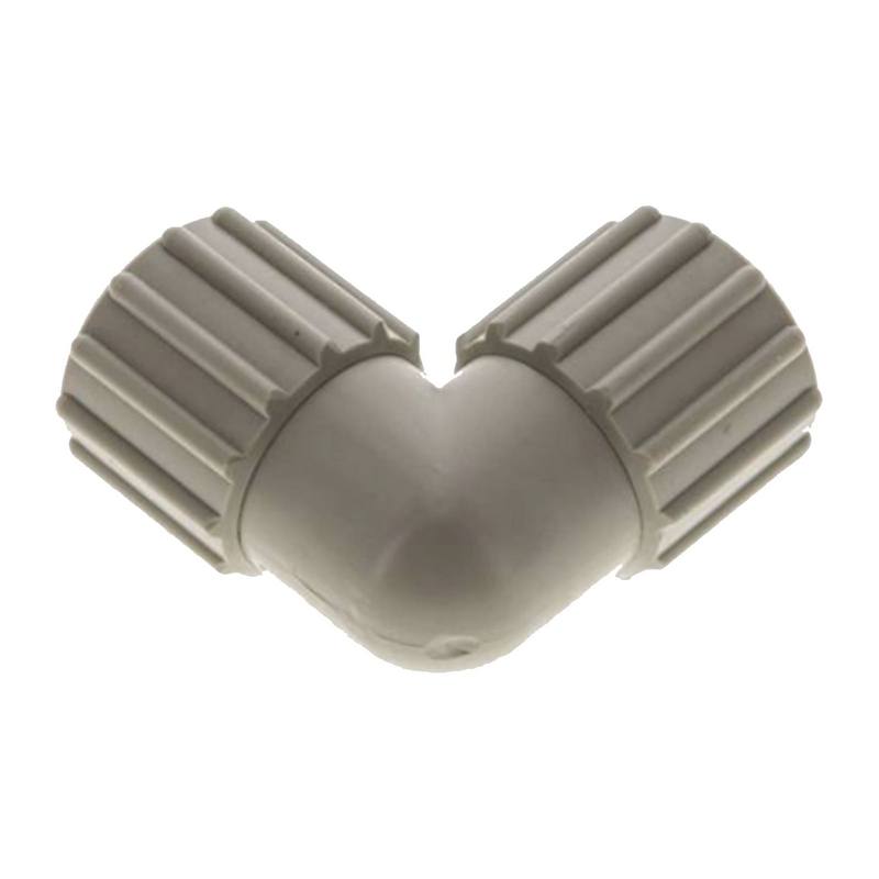 15 x 9 mm Winkel 90° TX Fitting Gewebe Schlauch Verbinder FDA PP beige - PN 10 bar