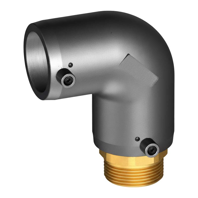 110 mm PE 100 Elektro Schweiß Fitting Winkel 90° x Außengewinde 110 mm x 4" SDR 7,4 DVGW 24 VAC schwarz