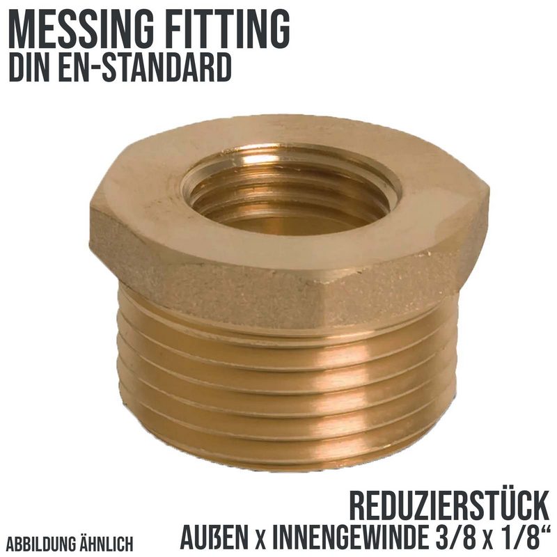 3/8" x 1/8" Reduzier Stück Nr. 241 Außen x Innengewinde AG x IG Messing Fittings PN 30 bar