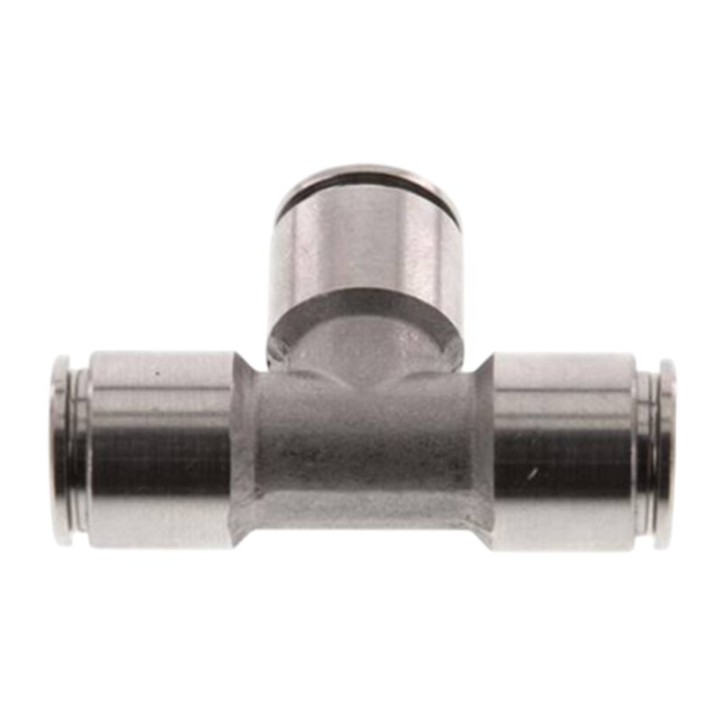 16 mm Pneumatik Schnell Steck Verbinder IQS T-Stück 90° Edelstahl 1.4404 PA PU Schlauch - PN 16 bar