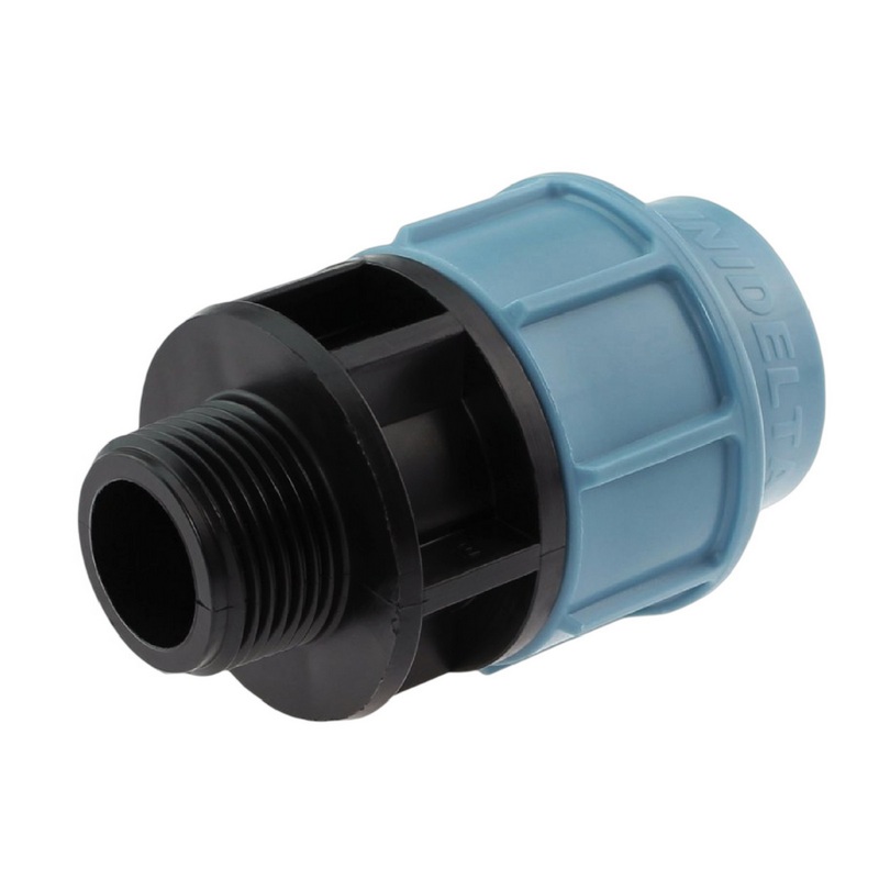 75 mm x 3" PE PP Fitting Klemm Verbinder Verschraubung Muffe Rohr Kupplung x AG DVGW - Unidelta