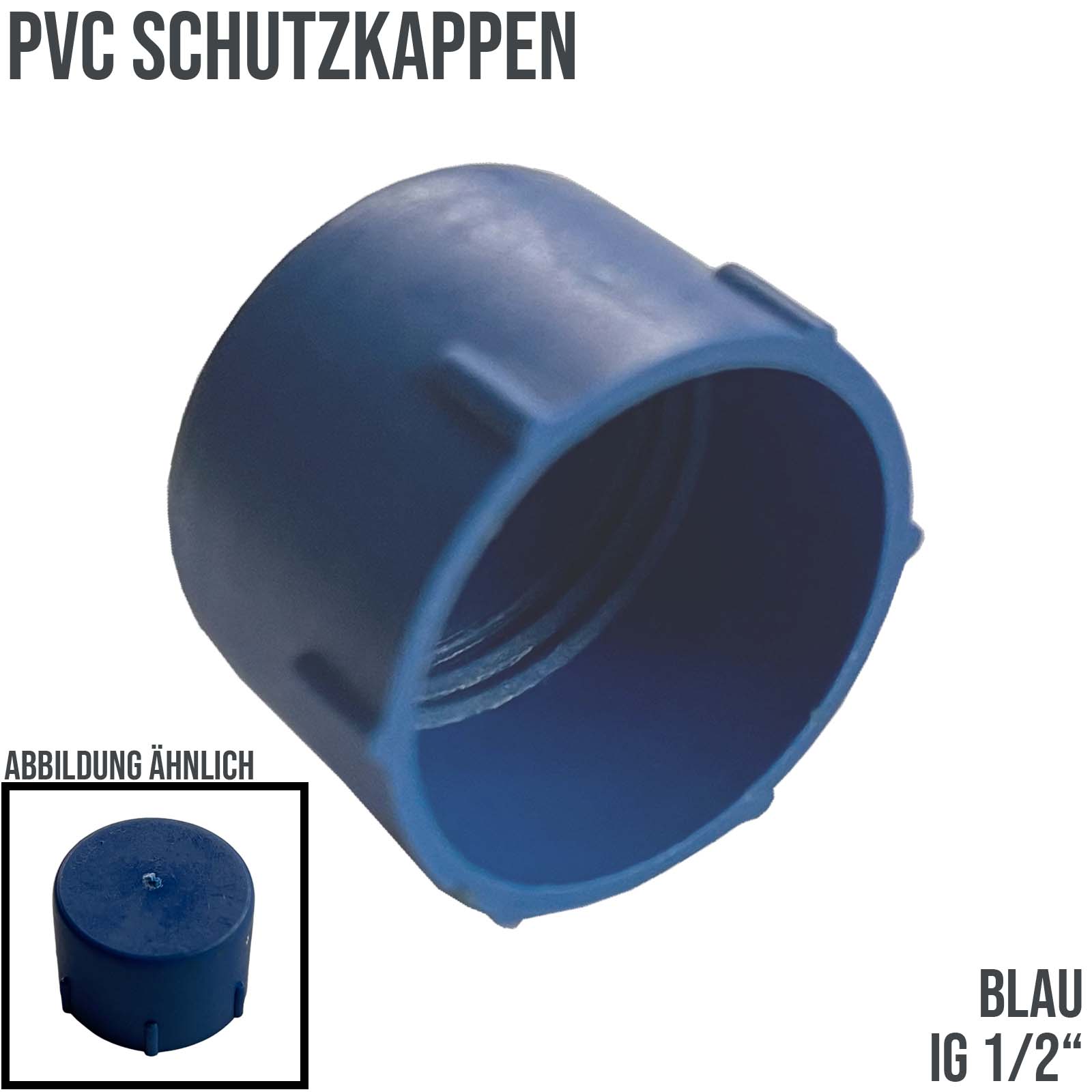 1/2" PVC Schutz Kappe Innengewinde - blau