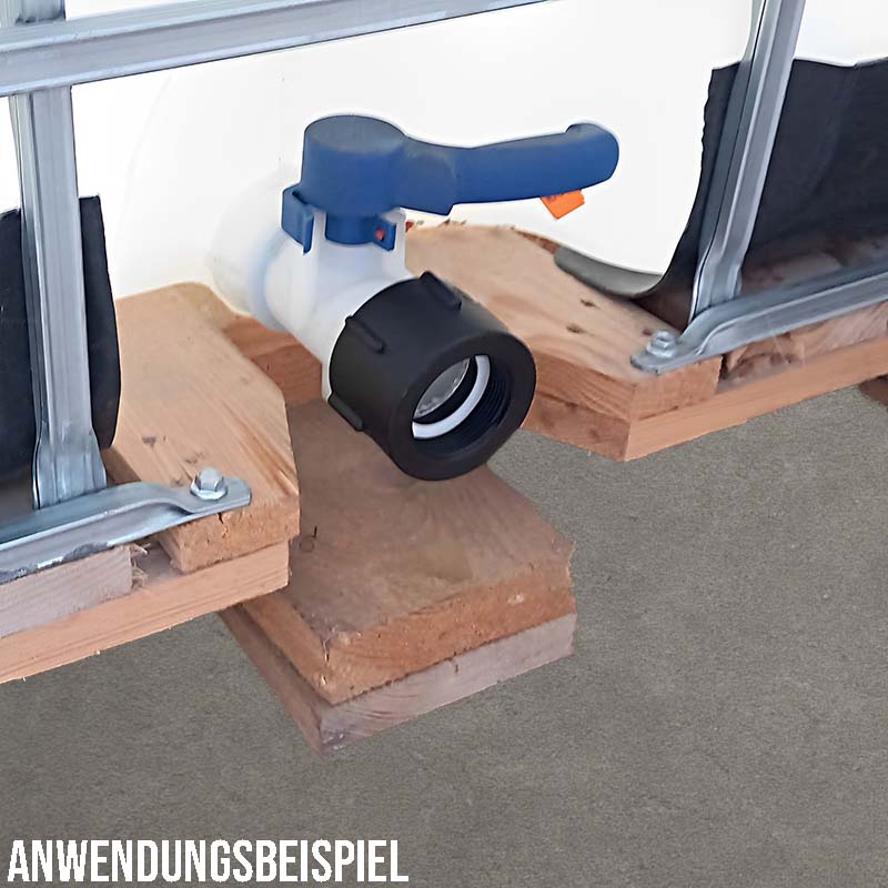S60 x 6 IBC Adapter mit Innengewinde IG 1 1/2" Container Fass Tank Zubehör PN10 bar - 10 Stück