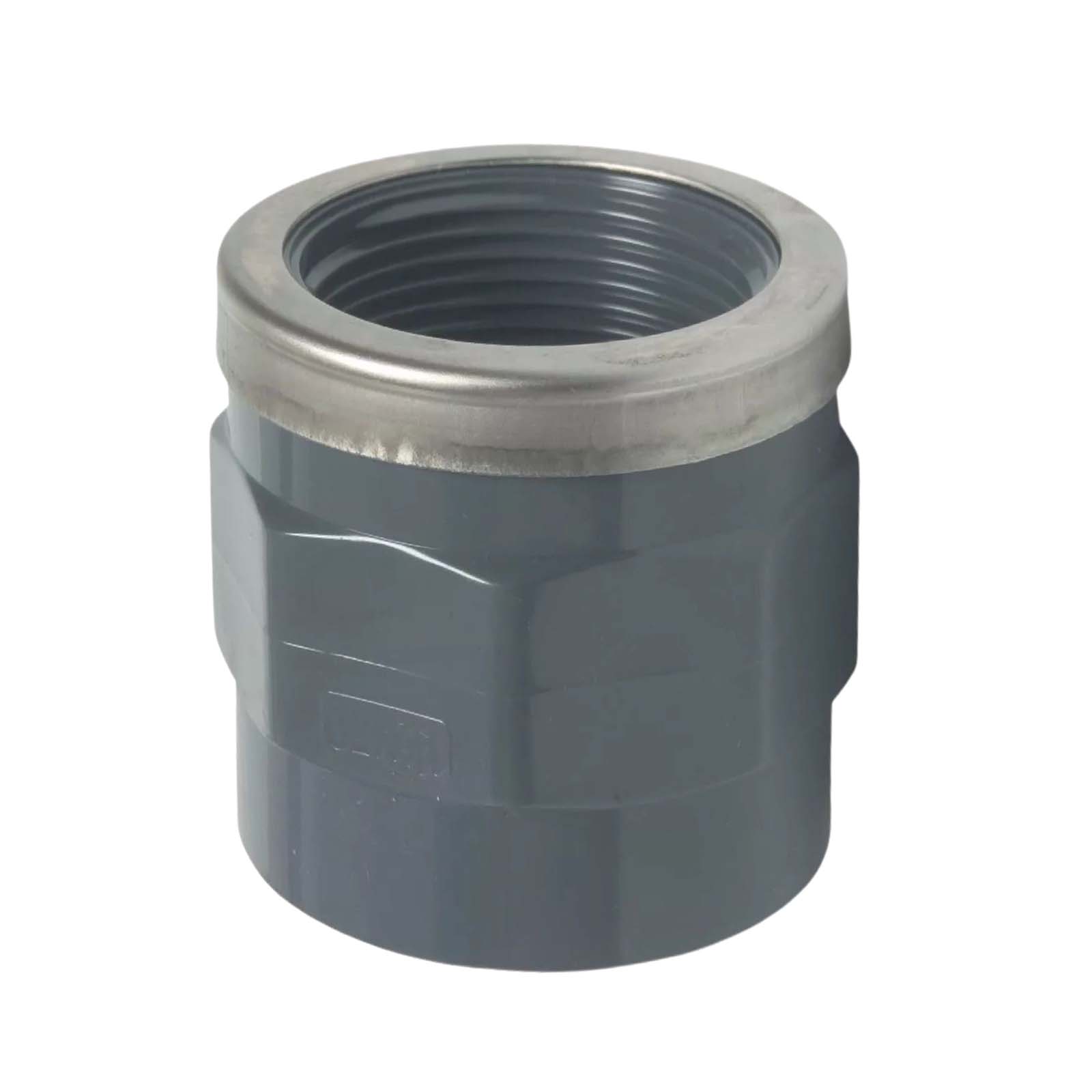90 mm PVC Klebe Fitting Gewinde Muffe verstärkt 90 mm x 3"  Verbinder - PN 16 bar