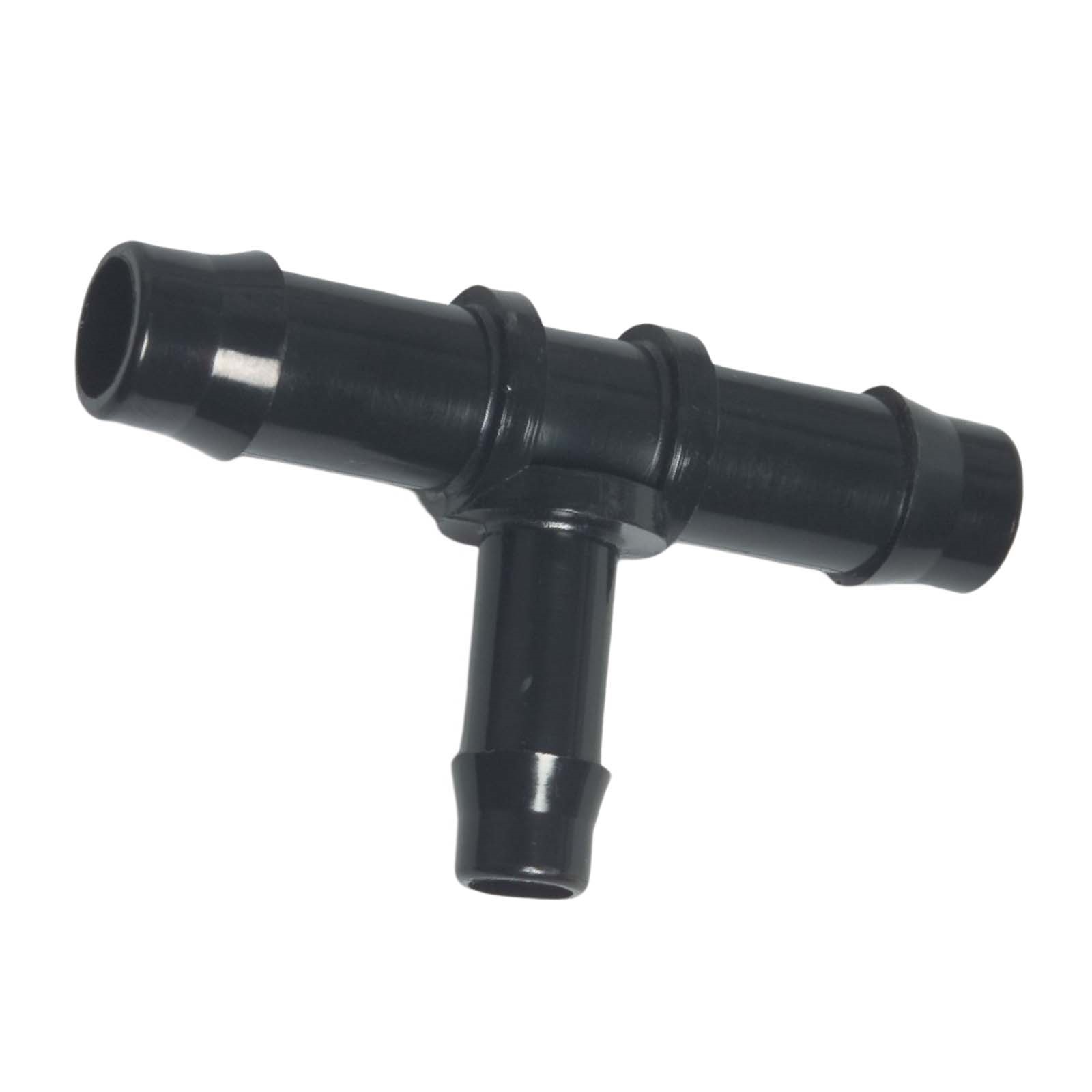 19 x 13 x 19 mm PA Nylon T-Stück Schlauch Verbinder Stutzen Doppel Tülle Kupplung Fitting WF schwarz PN 10 bar