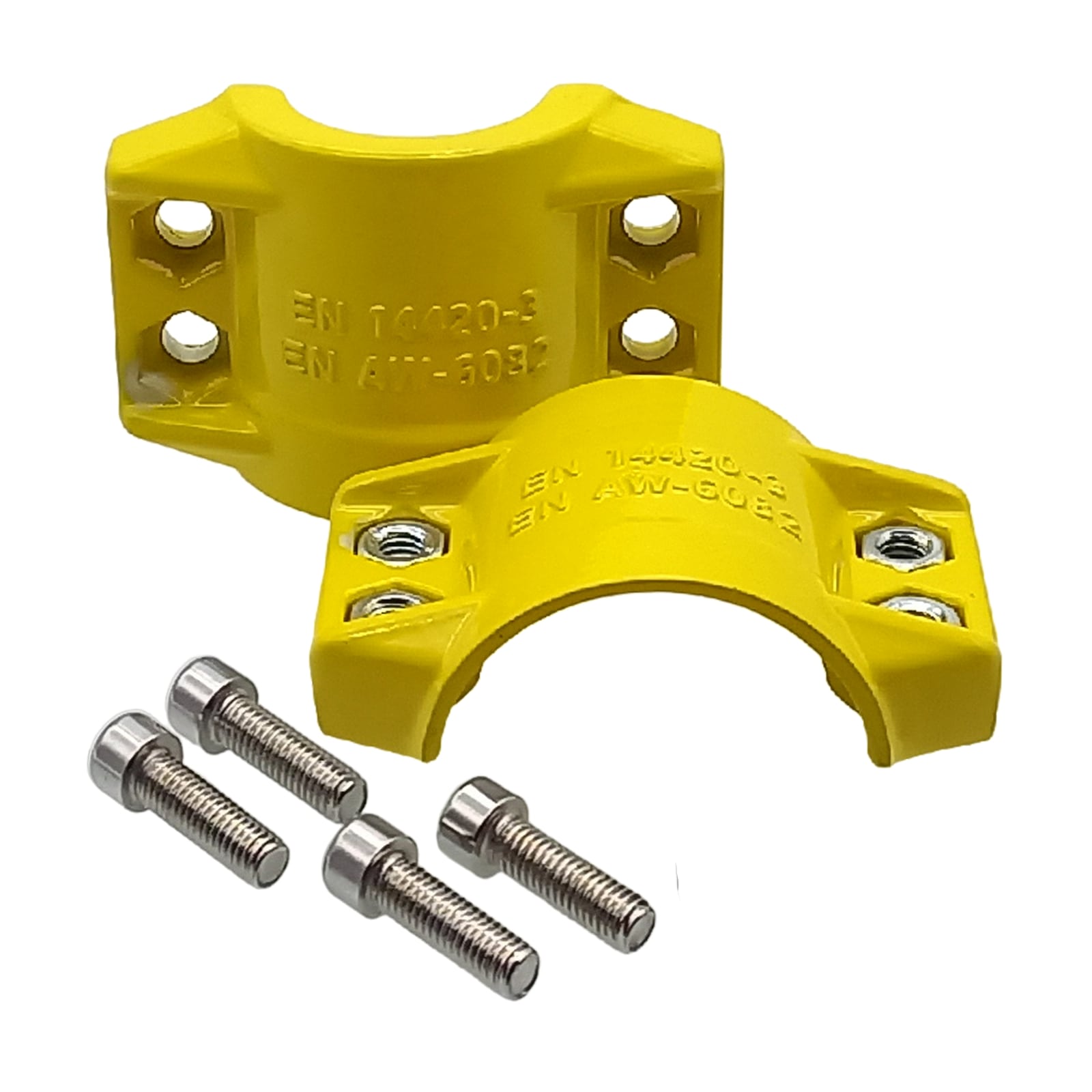 DN 75 Klemmschale Aluminium gelb Spannbereich 89 - 93 mm für Schlauch ID x AD 75 x 91 mm - PN 25 bar