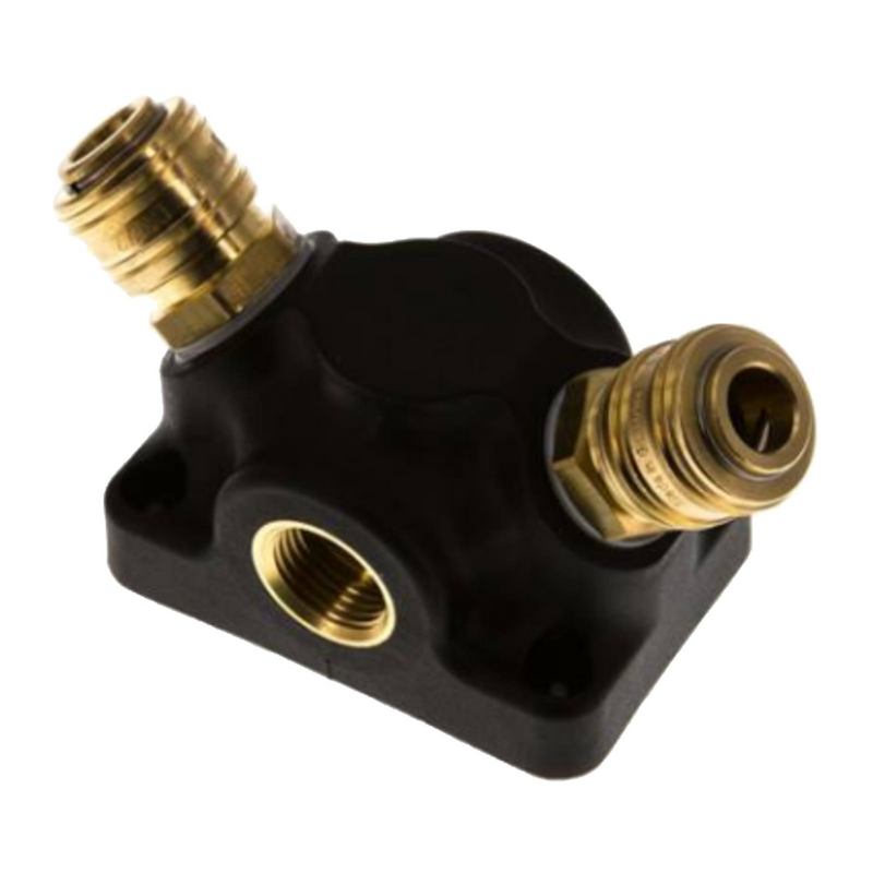 3/4" Wand Verteiler Dose Kunststoff Innengewinde IG auf 2-fach Kupplungdose NW 7,2 Messing