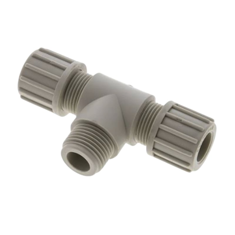 14 x 12 mm x 1/2" T-Stück 90° Kupplung Aussengewinde PA PP Schlauch Verbinder FDA - PN 10 bar