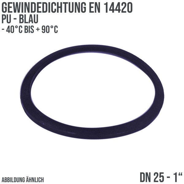 1" Zoll Gewindedichtung EN 14420 PU blau DN 25