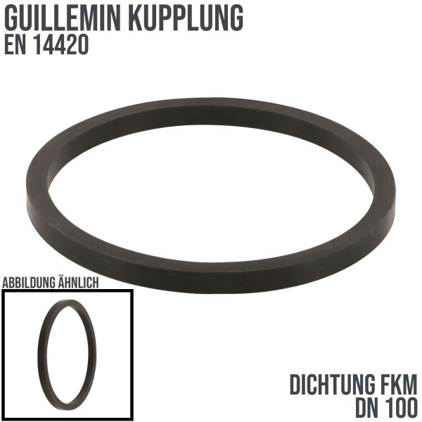 DN 100 Guillemin Kupplung Ersatz Dichtung FKM schwarz