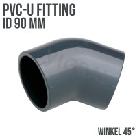 90 mm PVC Klebe Fitting Winkel 45° Muffe Verbinder
