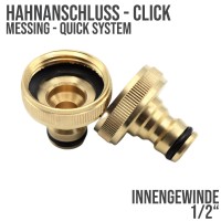 1/2" IG Hahnanschluss Click-System Quickconnect Innengewinde Messing
