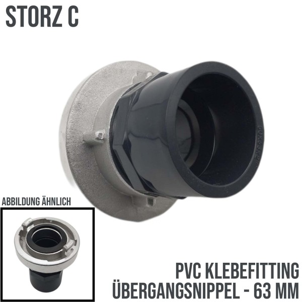 STORZ C DN 52 KA 66 Übergangsstück Adapter -> 63 mm PVC-U Klebe Fitting Übergangsnippel