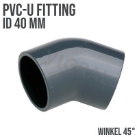 40mm PVC Klebe Fitting Winkel 45° Muffe Verbinder