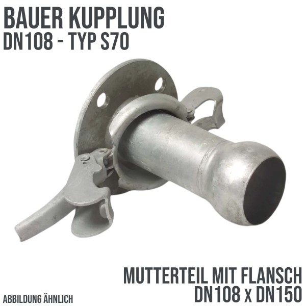 Bauer Kupplung Typ S70 DN 108 x DN 150 Mutterteil (MT) mit Flansch Gülleschlauch - PN 10 bar