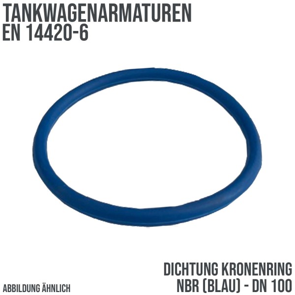 DN 100 4" Dichtung Tankwagen Kronenring NBR blau