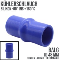 48 mm ID Kühlerschlauch Balg Wulst Verbinder Silikon LLK Ladeluft Kühlmittel Schlauch blau (4,0 bar)