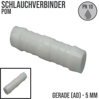 5 mm POM Schlauchverbinder Stutzen Verbinder Fitting