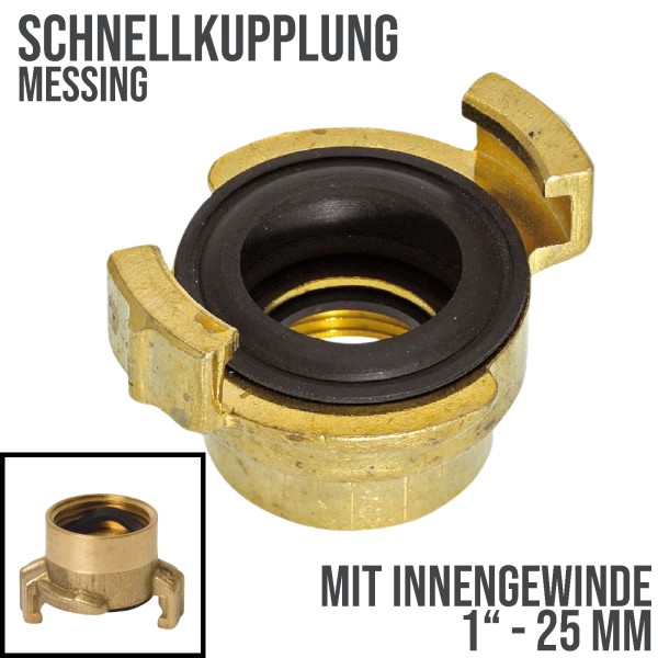 1" - 25 mm IG Schnellkupplung Gewindestück Innengewinde Messing (GEKA kompatibel)
