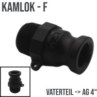 Kamlock Typ F (PP) Vaterteil mit Außengewinde (AG) 4" Zoll DN100