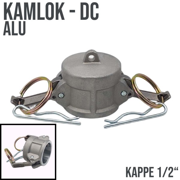 Kamlock Typ DC (ALU) Mutterteil Kappe 1/2" Zoll DN13 DN15
