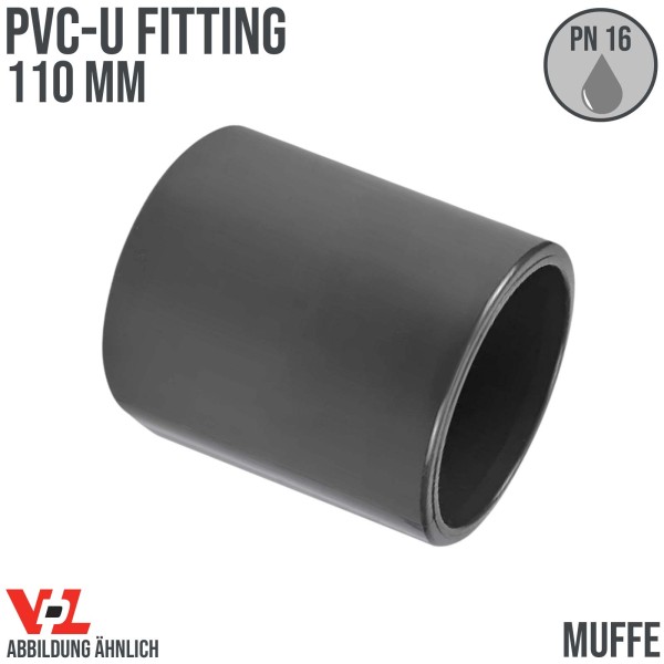 110 mm VDL PVC Klebe Fitting Muffe Verbinder - PN 16 bar