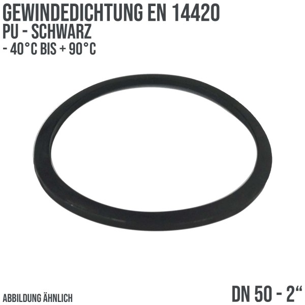 2" Zoll Gewindedichtung EN 14420 PU schwarz DN 50