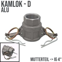 Kamlock Typ D (ALU) Mutterteil mit Innengewinde (IG) 4" Zoll DN100